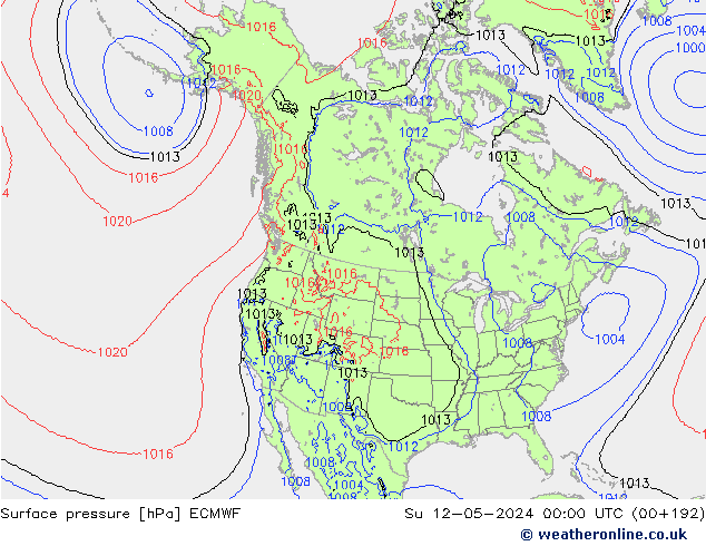 ciśnienie ECMWF nie. 12.05.2024 00 UTC