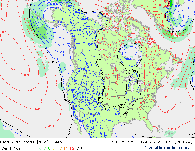 High wind areas ECMWF Dom 05.05.2024 00 UTC