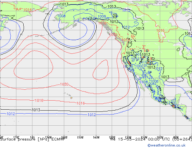 Yer basıncı ECMWF Çar 15.05.2024 00 UTC