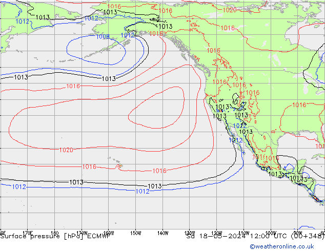 Pressione al suolo ECMWF sab 18.05.2024 12 UTC