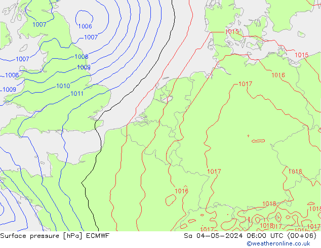 Surface pressure ECMWF Sa 04.05.2024 06 UTC