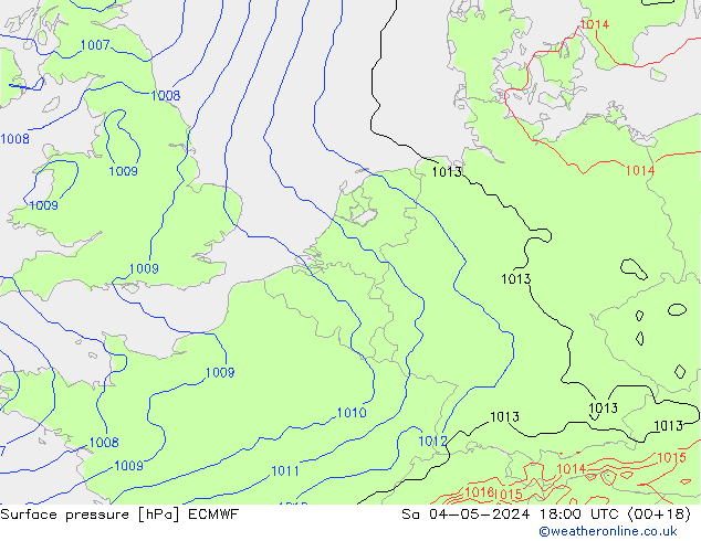 ciśnienie ECMWF so. 04.05.2024 18 UTC