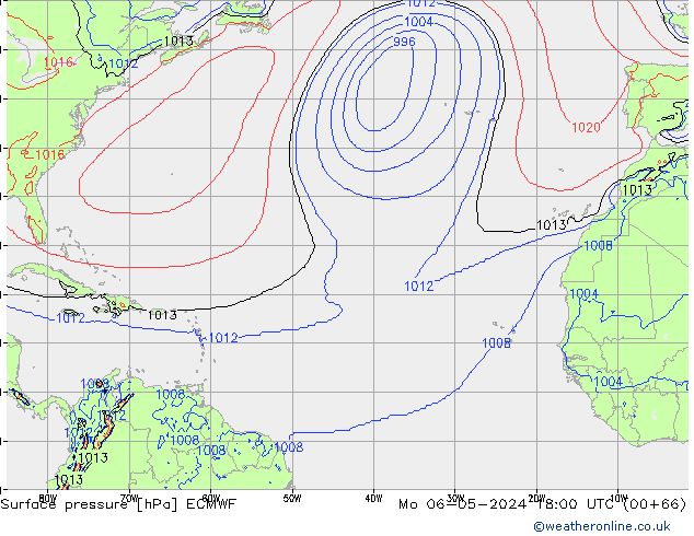 Surface pressure ECMWF Mo 06.05.2024 18 UTC