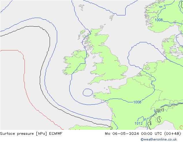 приземное давление ECMWF пн 06.05.2024 00 UTC