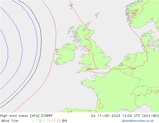 High wind areas ECMWF So 11.05.2024 12 UTC