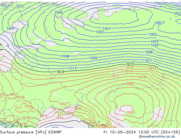 Bodendruck ECMWF Fr 10.05.2024 12 UTC