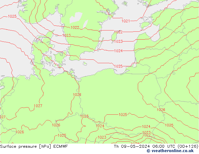 pression de l'air ECMWF jeu 09.05.2024 06 UTC