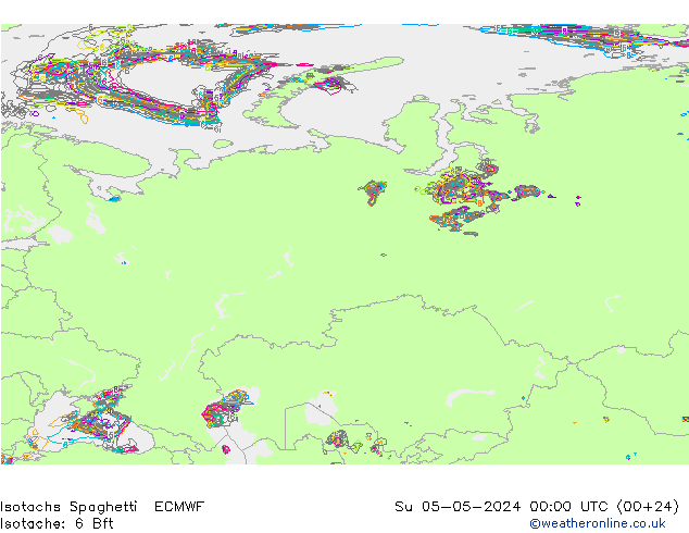 Isotachs Spaghetti ECMWF  05.05.2024 00 UTC