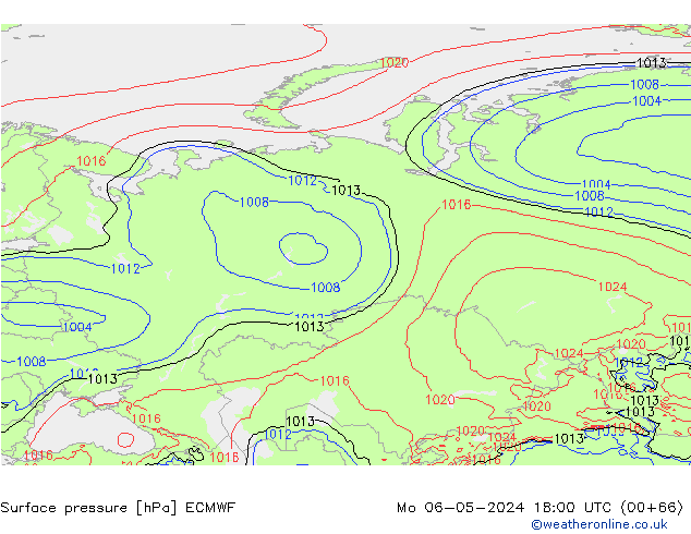 Surface pressure ECMWF Mo 06.05.2024 18 UTC