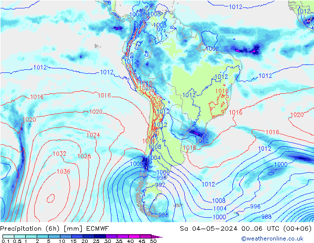 Yağış (6h) ECMWF Cts 04.05.2024 06 UTC