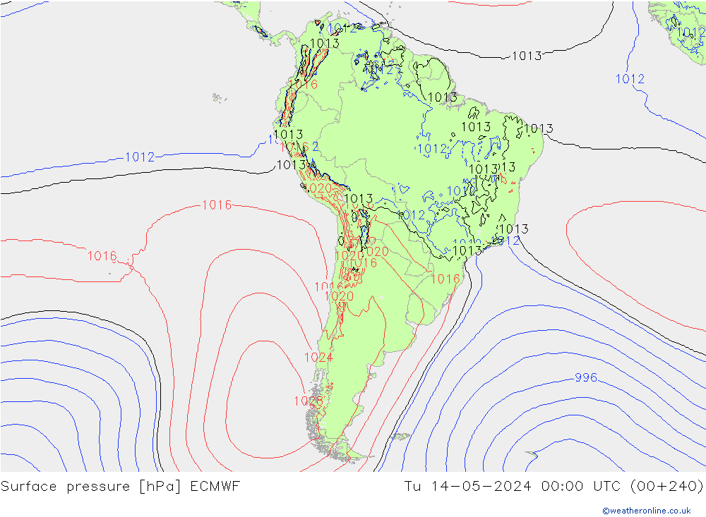 Luchtdruk (Grond) ECMWF di 14.05.2024 00 UTC