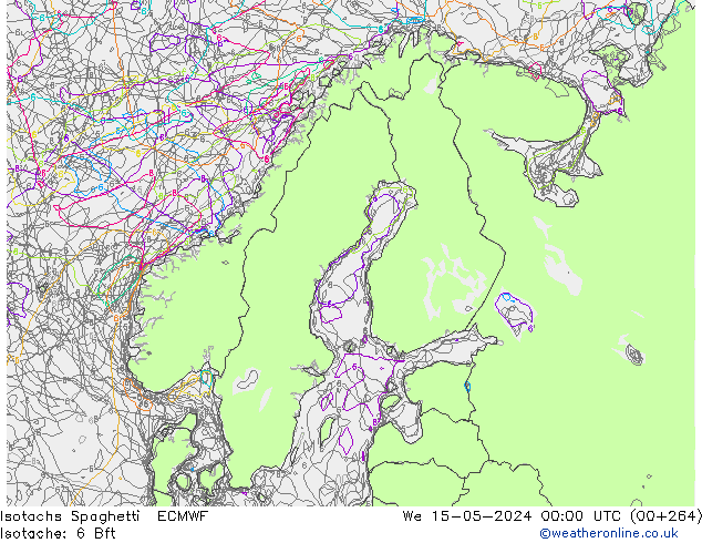 Isotachs Spaghetti ECMWF ср 15.05.2024 00 UTC