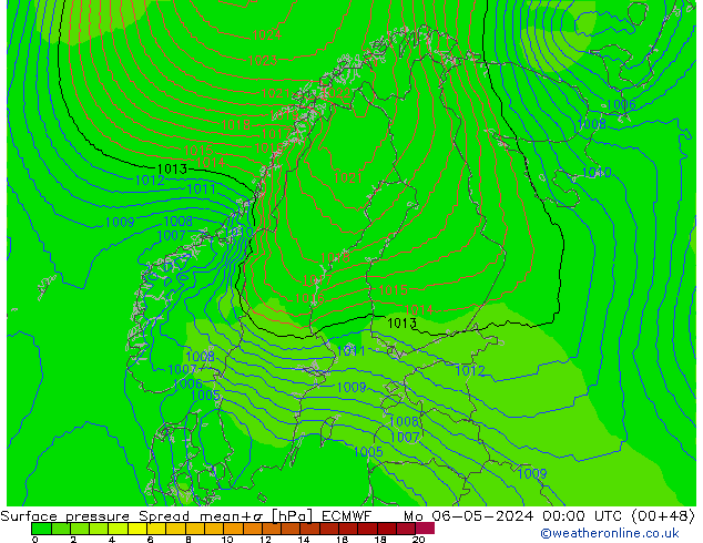 Bodendruck Spread ECMWF Mo 06.05.2024 00 UTC