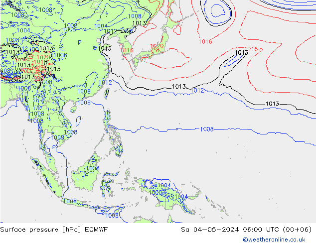 ciśnienie ECMWF so. 04.05.2024 06 UTC