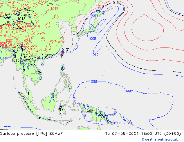 pression de l'air ECMWF mar 07.05.2024 18 UTC