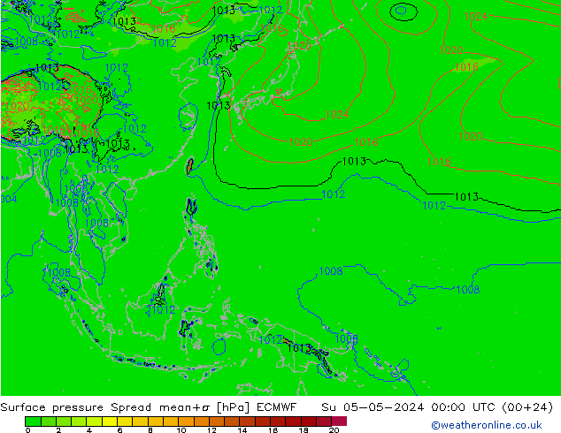 Bodendruck Spread ECMWF So 05.05.2024 00 UTC