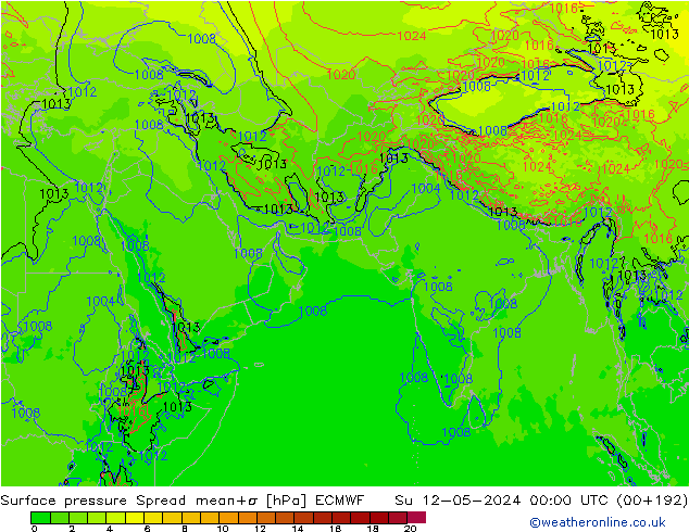 pression de l'air Spread ECMWF dim 12.05.2024 00 UTC