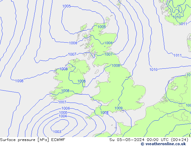 Surface pressure ECMWF Su 05.05.2024 00 UTC