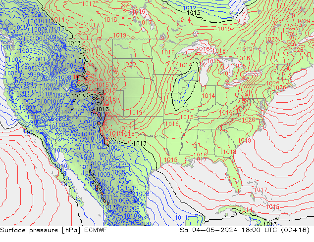 Surface pressure ECMWF Sa 04.05.2024 18 UTC