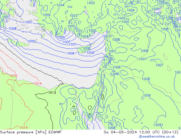 Atmosférický tlak ECMWF So 04.05.2024 12 UTC