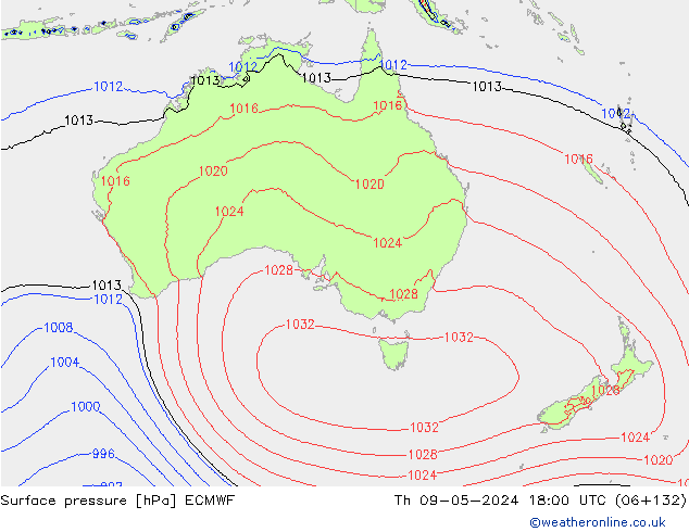 Bodendruck ECMWF Do 09.05.2024 18 UTC