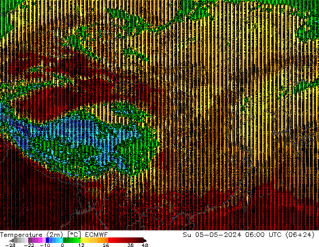 温度图 ECMWF 星期日 05.05.2024 06 UTC