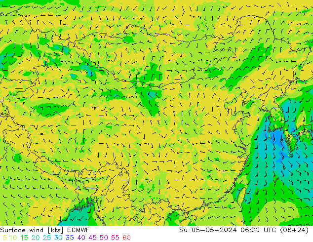 风 10 米 ECMWF 星期日 05.05.2024 06 UTC