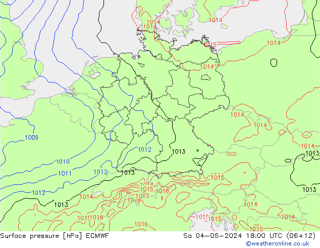 pressão do solo ECMWF Sáb 04.05.2024 18 UTC