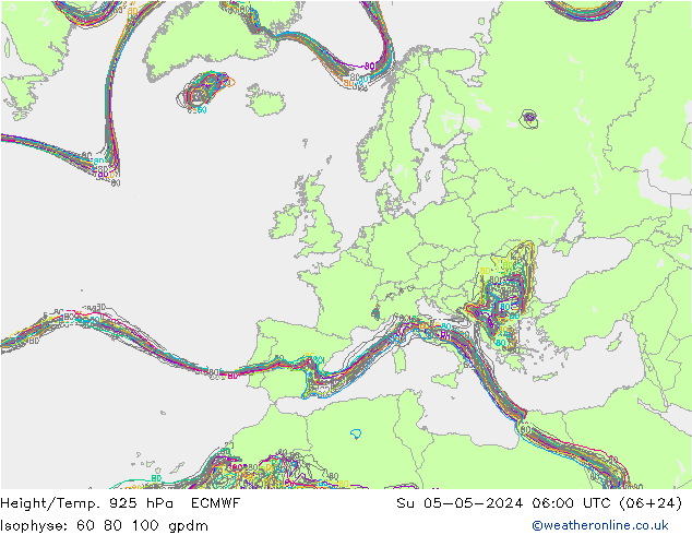 Height/Temp. 925 hPa ECMWF Dom 05.05.2024 06 UTC
