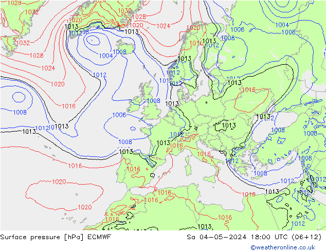 приземное давление ECMWF сб 04.05.2024 18 UTC