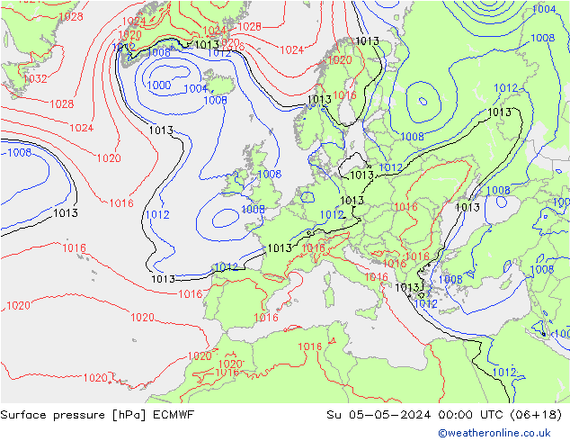 Surface pressure ECMWF Su 05.05.2024 00 UTC