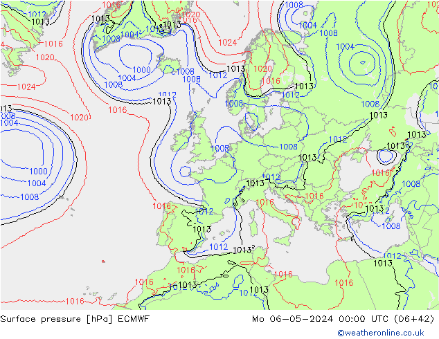 Surface pressure ECMWF Mo 06.05.2024 00 UTC