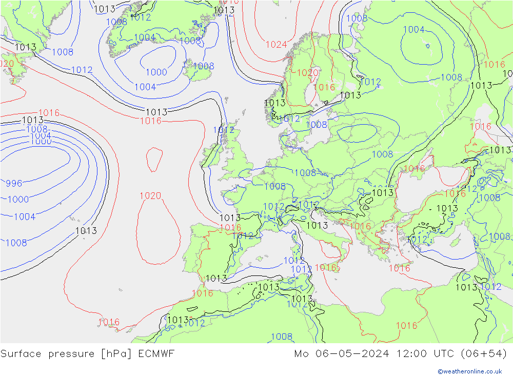 Surface pressure ECMWF Mo 06.05.2024 12 UTC