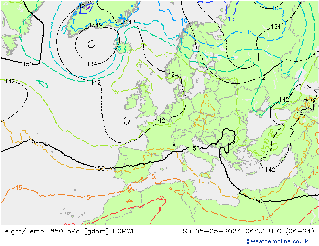 Height/Temp. 850 hPa ECMWF Ne 05.05.2024 06 UTC