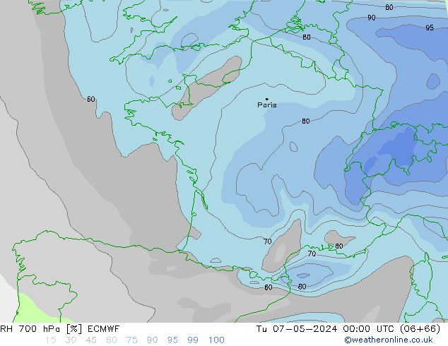 RV 700 hPa ECMWF di 07.05.2024 00 UTC
