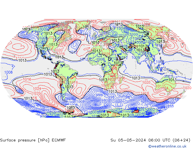 Bodendruck ECMWF So 05.05.2024 06 UTC