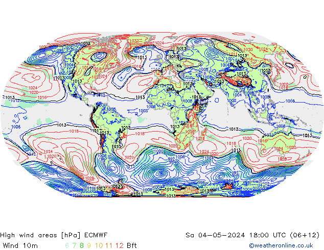 Izotacha ECMWF so. 04.05.2024 18 UTC