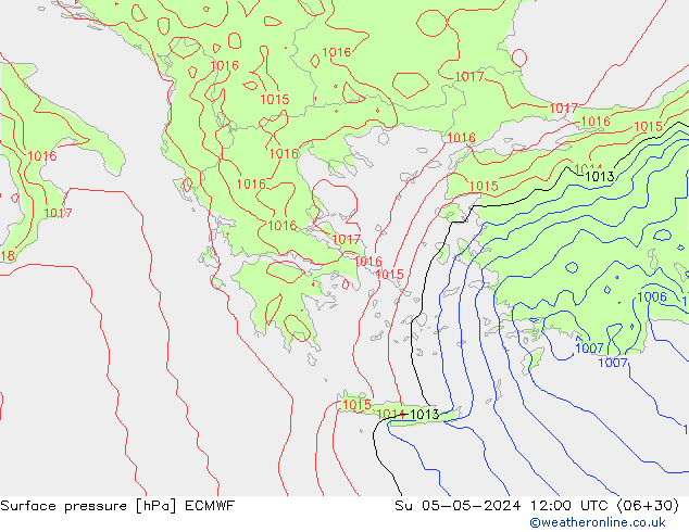 Luchtdruk (Grond) ECMWF zo 05.05.2024 12 UTC