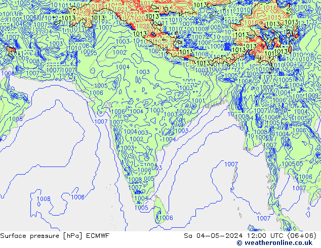 ciśnienie ECMWF so. 04.05.2024 12 UTC
