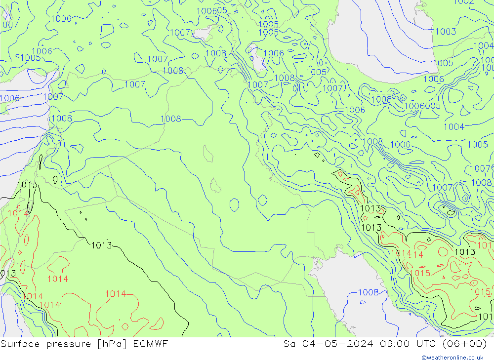 приземное давление ECMWF сб 04.05.2024 06 UTC