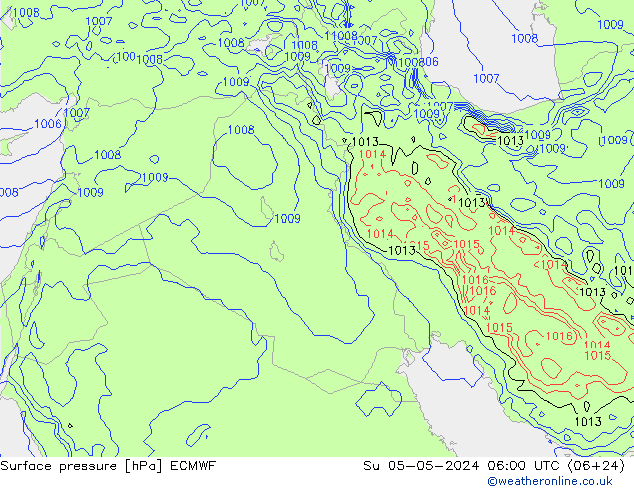 Surface pressure ECMWF Su 05.05.2024 06 UTC