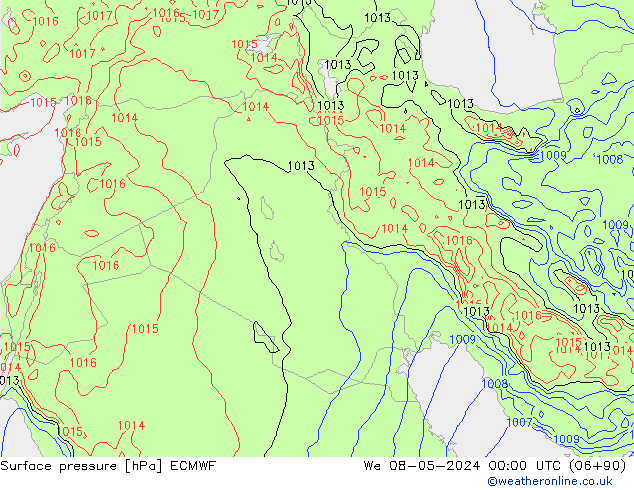 Yer basıncı ECMWF Çar 08.05.2024 00 UTC