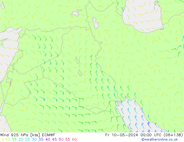 ветер 925 гПа ECMWF пт 10.05.2024 00 UTC