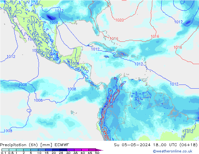 Precipitación (6h) ECMWF dom 05.05.2024 00 UTC