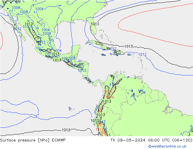 Surface pressure ECMWF Th 09.05.2024 06 UTC