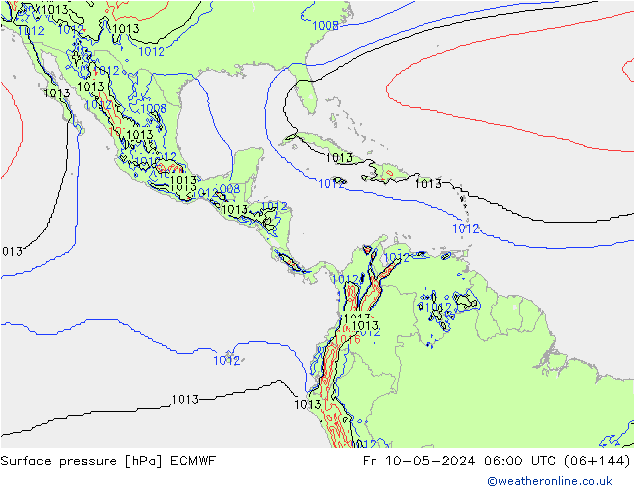 Pressione al suolo ECMWF ven 10.05.2024 06 UTC