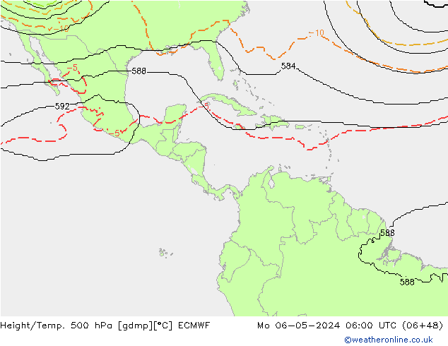 Hoogte/Temp. 500 hPa ECMWF ma 06.05.2024 06 UTC