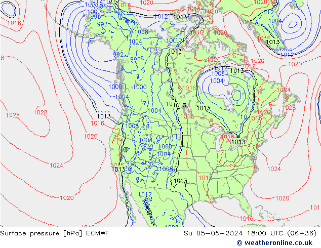 Surface pressure ECMWF Su 05.05.2024 18 UTC