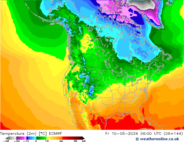 Temperature (2m) ECMWF Fr 10.05.2024 06 UTC