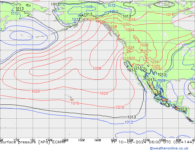 Surface pressure ECMWF Fr 10.05.2024 06 UTC